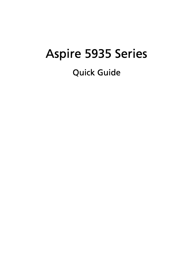 Page 1 de la notice Manuel utilisateur Acer Aspire 5935