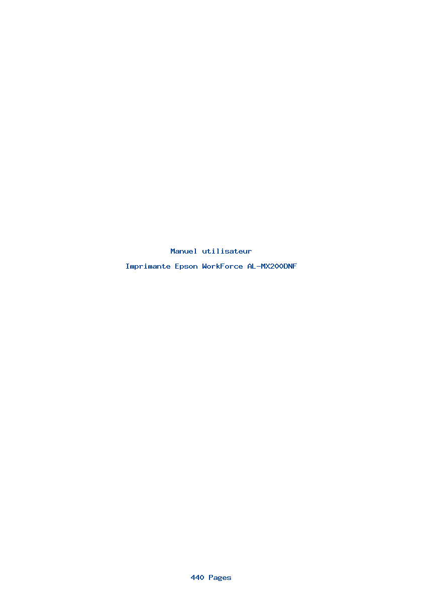 Page 1 de la notice Manuel utilisateur Epson WorkForce AL-MX200DNF