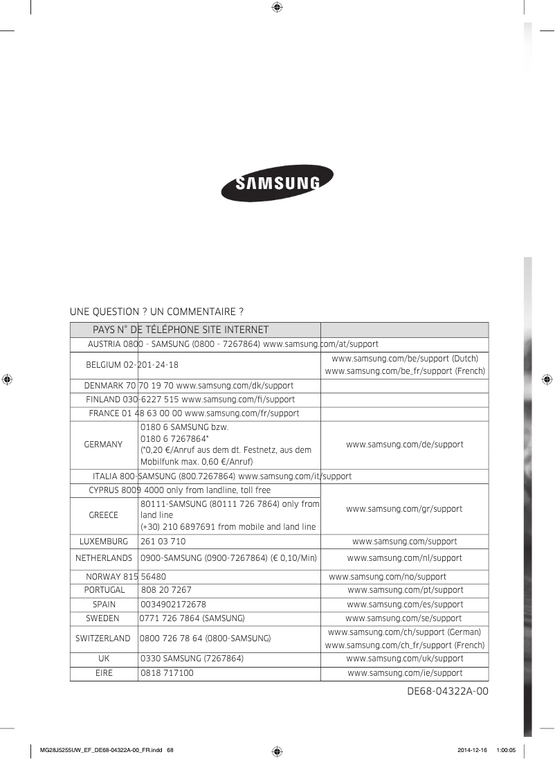 Page 1 of the manual User Manual Samsung MG28J5255UW