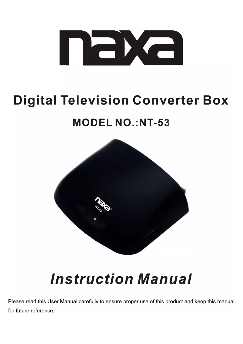 Page 1 de la notice Manuel utilisateur Naxa NT-53