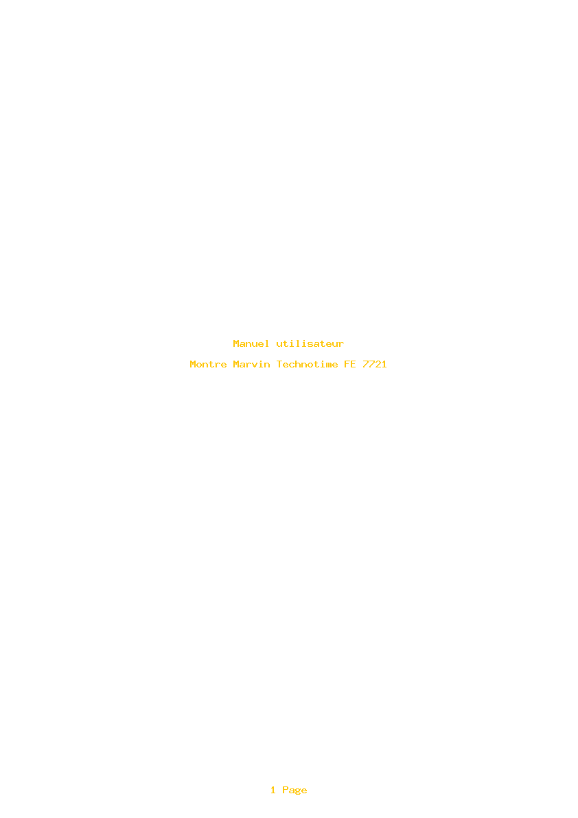 Page 1 de la notice Manuel utilisateur Marvin Technotime FE 7721