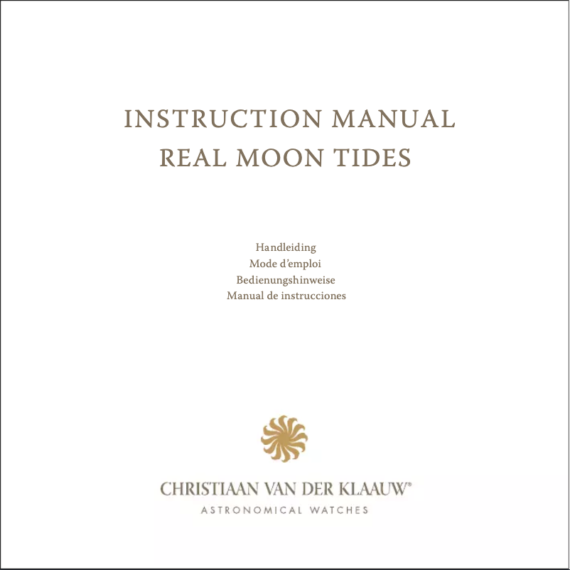 Page 1 de la notice Manuel utilisateur Christiaan van der Klaauw Real Moon Tides CKRS3304
