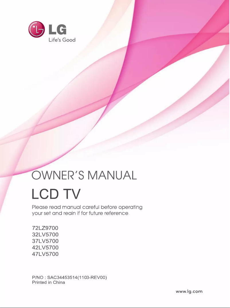 Page 1 de la notice Manuel utilisateur LG 47LV5700