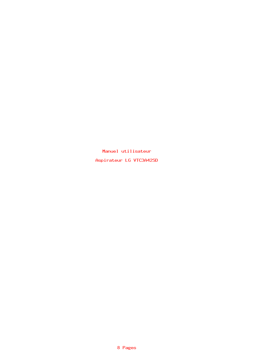 Page 1 de la notice Manuel utilisateur LG VTC3A42SD