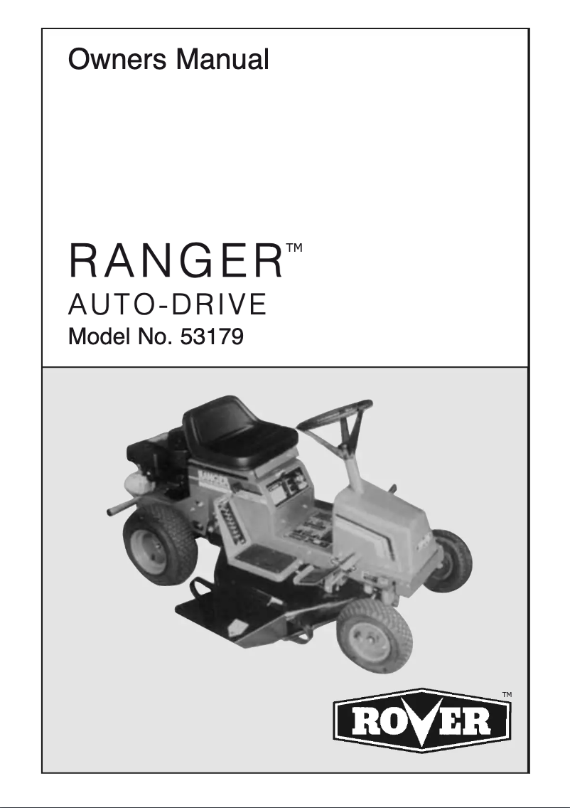 Page 1 de la notice Manuel utilisateur Rover Ranger 53177