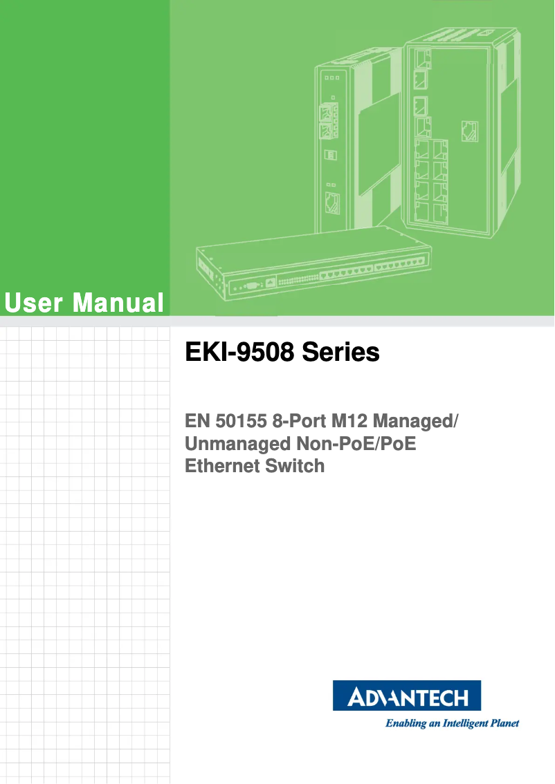 Page 1 de la notice Manuel utilisateur Advantech EKI-9508G-PH-AE
