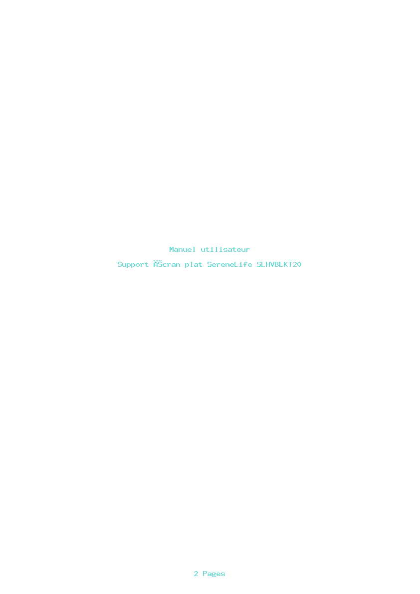 Page 1 de la notice Manuel utilisateur SereneLife SLHVBLKT20