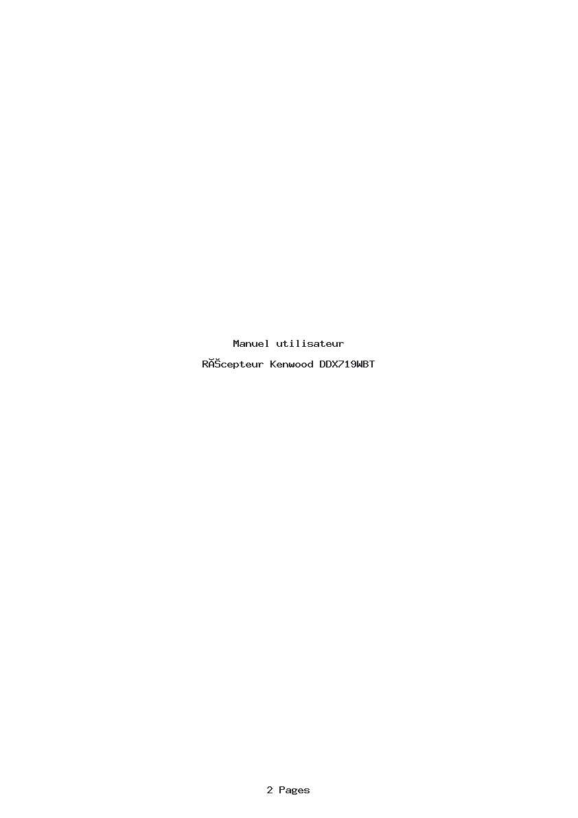 Page 1 de la notice Manuel utilisateur Kenwood DDX719WBT