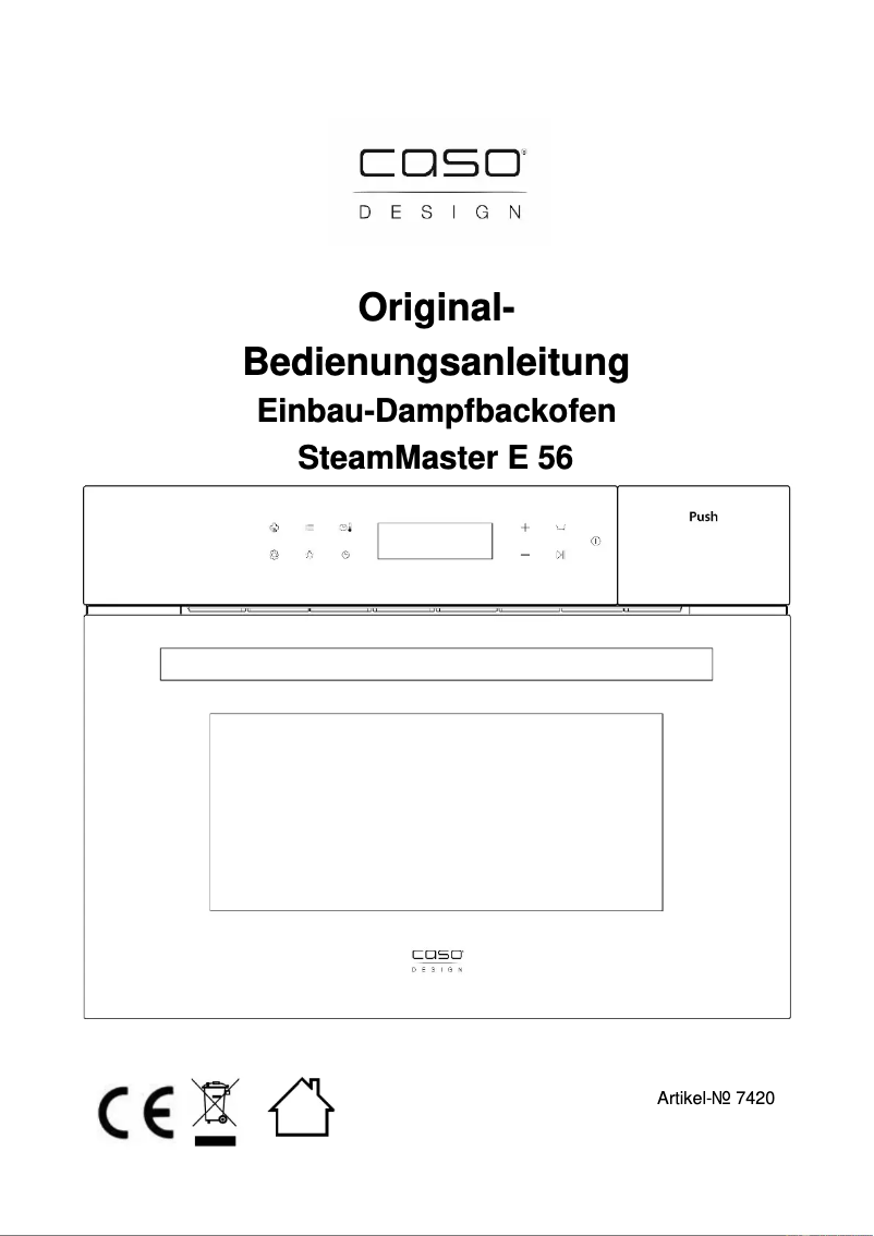 Page 1 of the manual User Manual Caso SteamMaster E 56