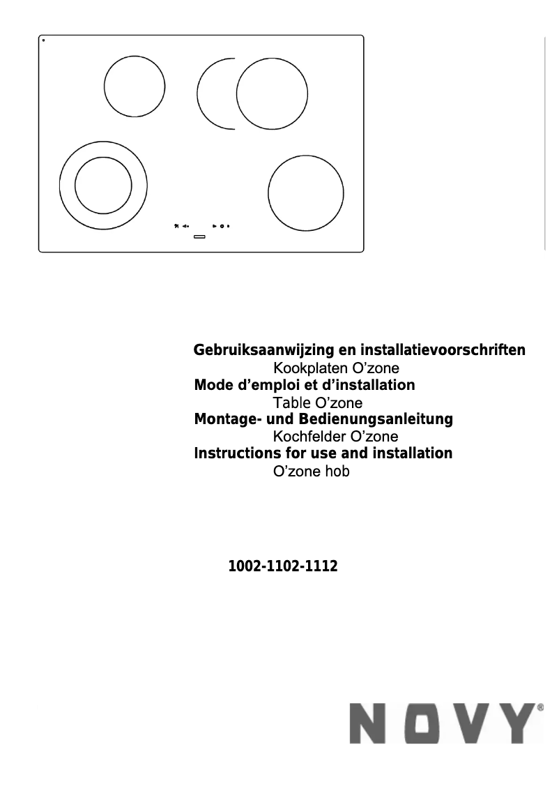 Page 1 de la notice Manuel utilisateur Novy O’zone 1002