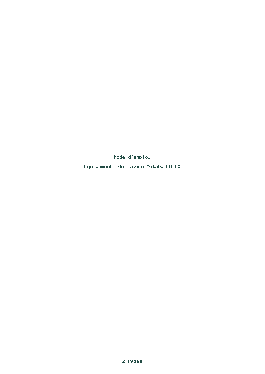 Page 1 de la notice Mode d'emploi Metabo LD 60