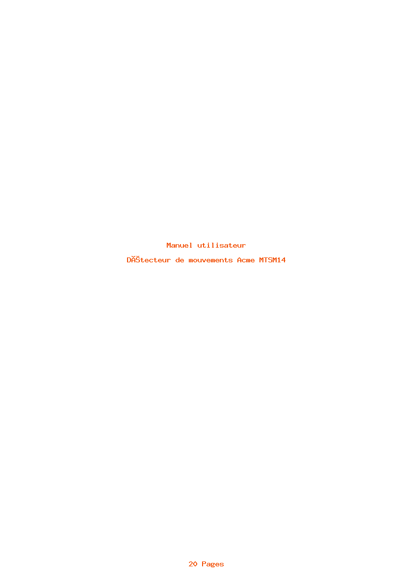 Page 1 de la notice Manuel utilisateur Acme MTSM14