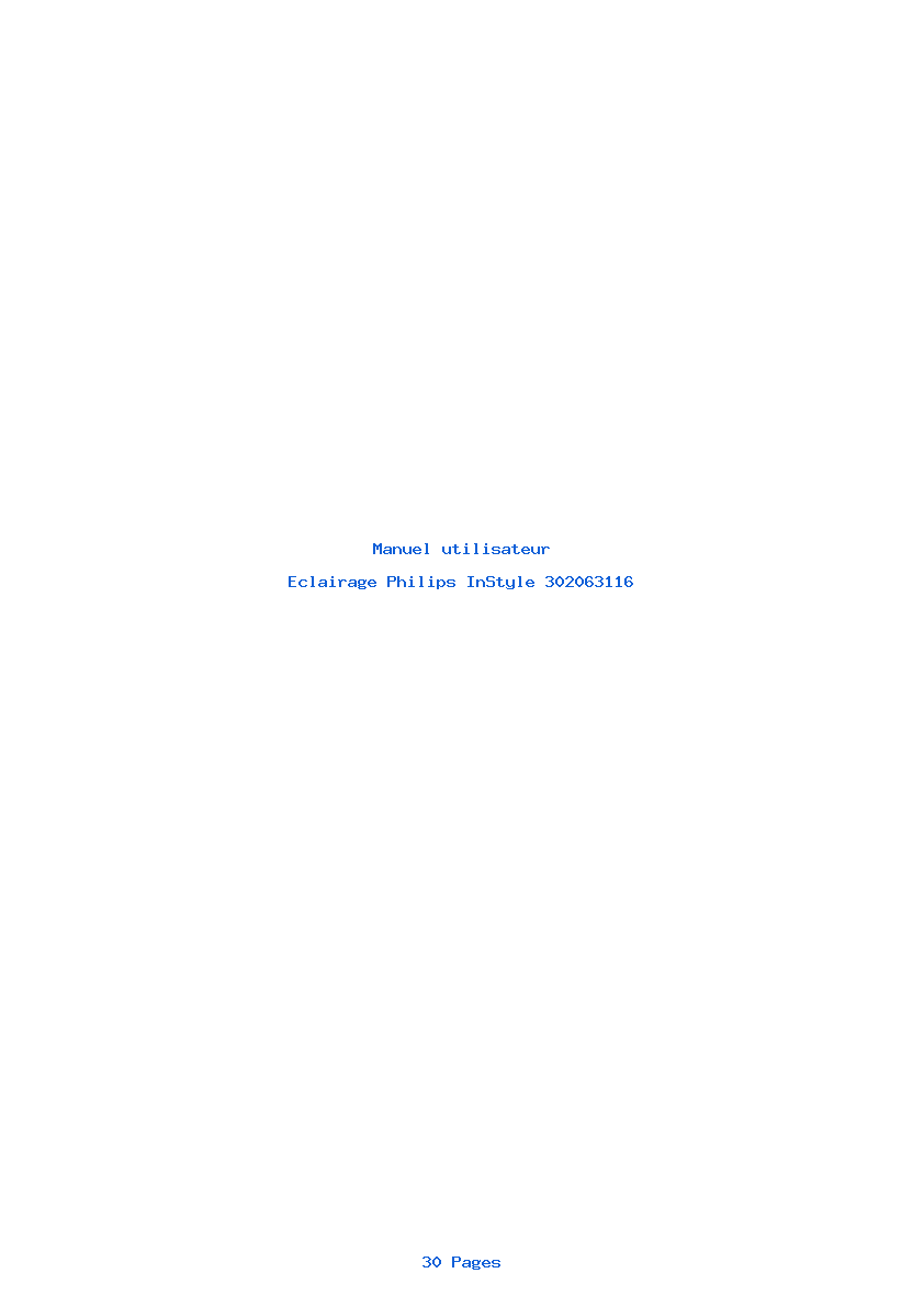 Page 1 de la notice Manuel utilisateur Philips InStyle 302063116