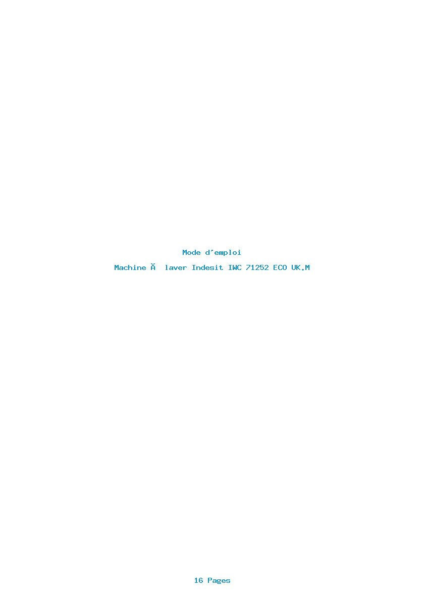 Page 1 de la notice Mode d'emploi Indesit IWC 71252 ECO UK.M