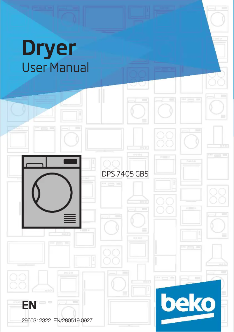 Page 1 of the manual User Manual Beko DPS 7405 GB5