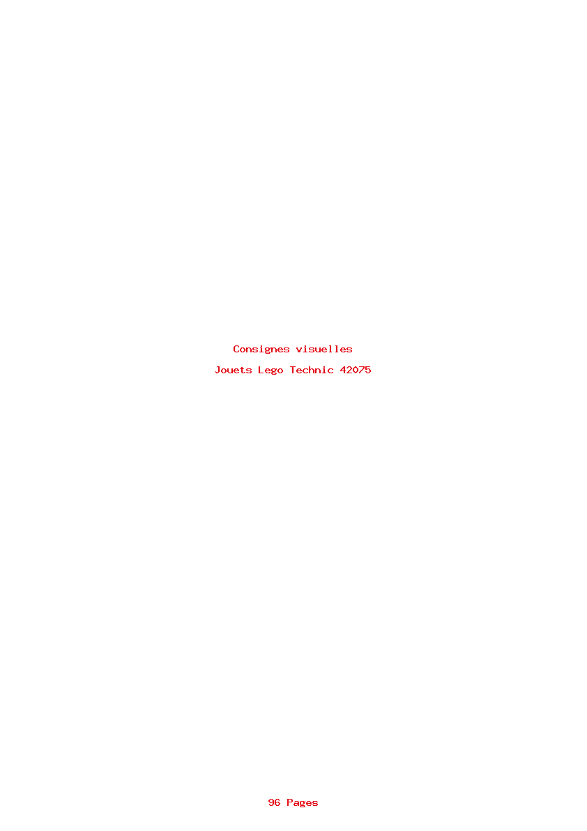 Page 1 de la notice Consignes visuelles Lego Technic 42075