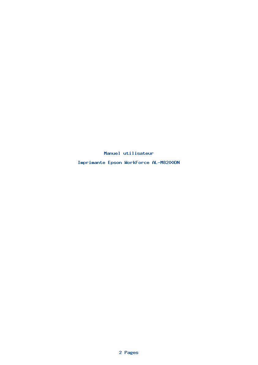Image de la première page du manuel de l'appareil WorkForce AL-M8200DN