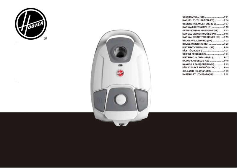 Page 1 de la notice Manuel utilisateur Hoover H-ENERGY 300 HE332ALG 011