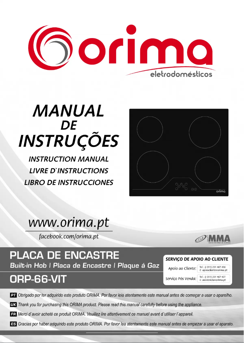 Page 1 de la notice Manuel utilisateur Orima ORP-66-VIT