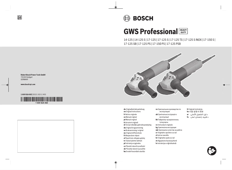 Page 1 of the manual User Manual Bosch GWS 17-125 PSB Professional