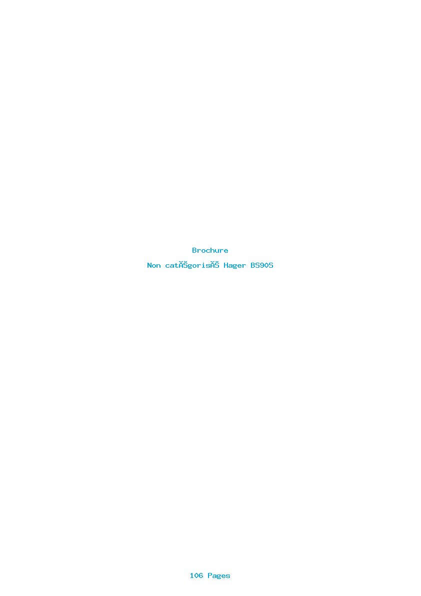 Page 1 de la notice Brochure Hager BS90S