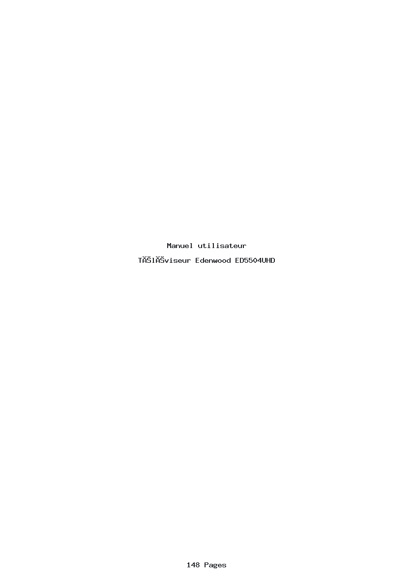 Page 1 de la notice Manuel utilisateur Edenwood ED5504UHD