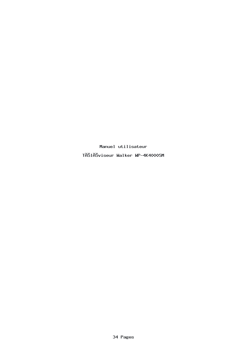 Page 1 de la notice Manuel utilisateur Walker WP-4K4000SM