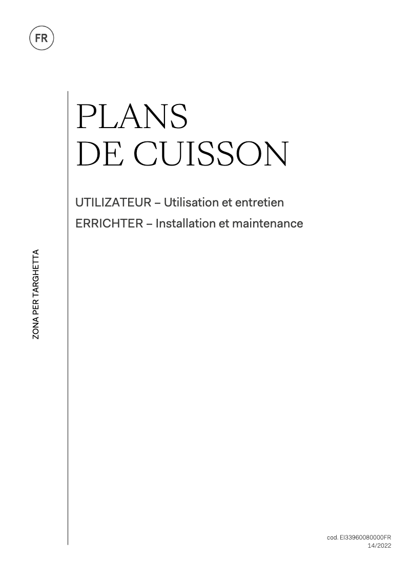 Page 1 de la notice Manuel utilisateur Ilve HCP9656D