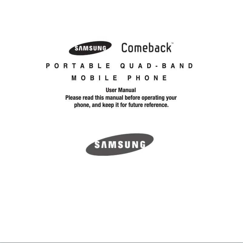 Página 1 del manual Manual de usuario Samsung Comeback