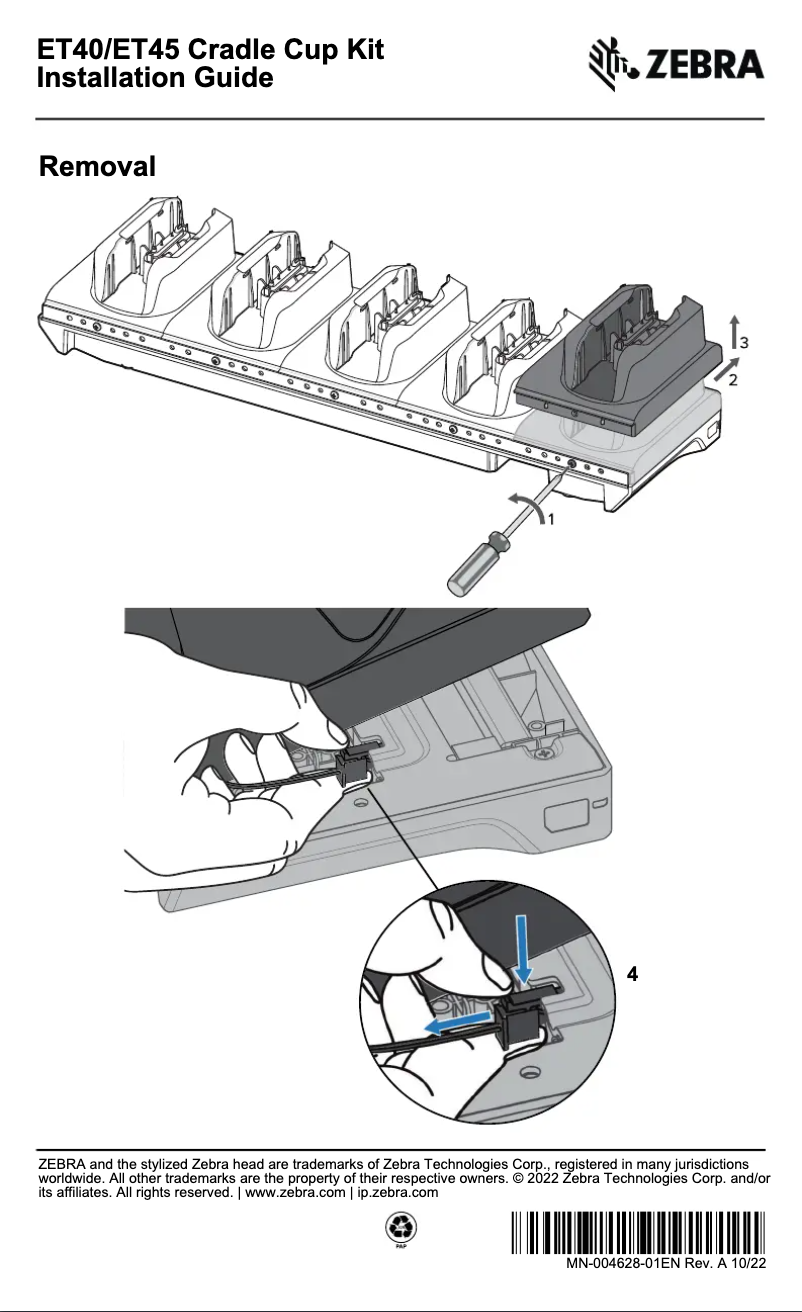 Page 1 de la notice Guide d'installation Zebra ET45