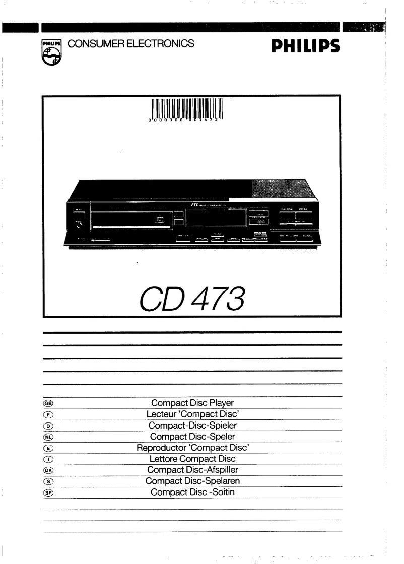 Page 1 of the manual User Manual Philips CD473