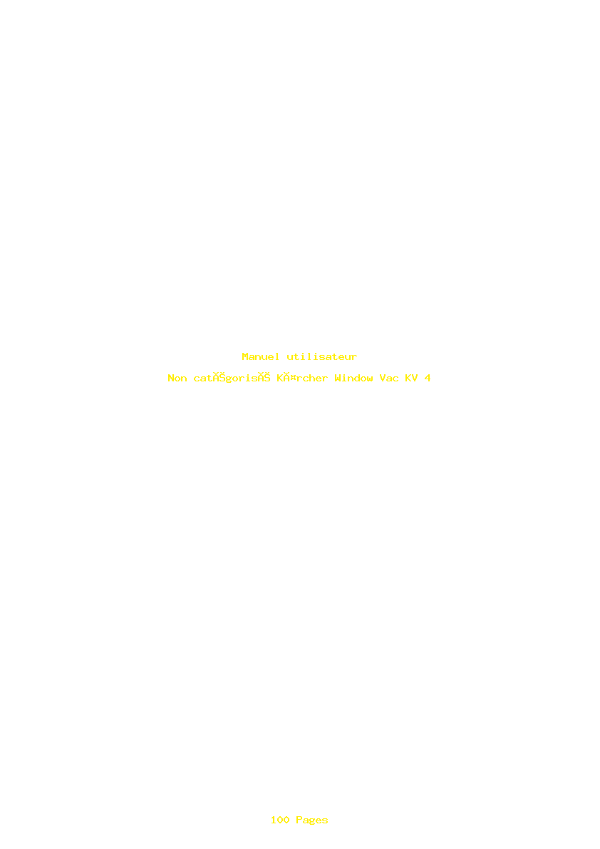 Page 1 de la notice Manuel utilisateur Kärcher Window Vac KV 4