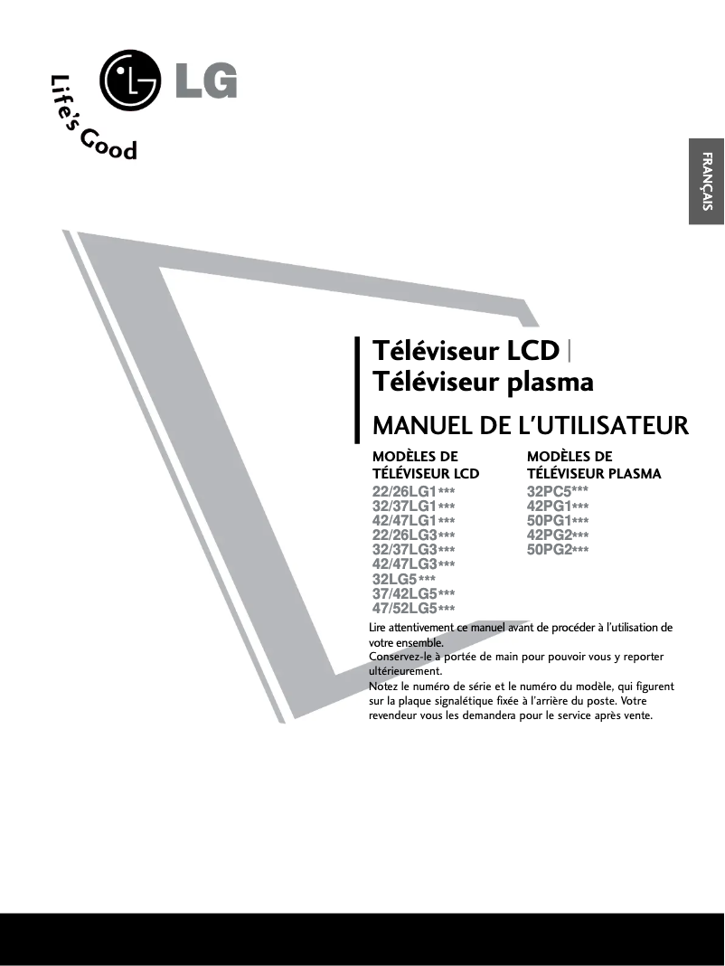 Page 1 de la notice Manuel utilisateur LG 32LG30R