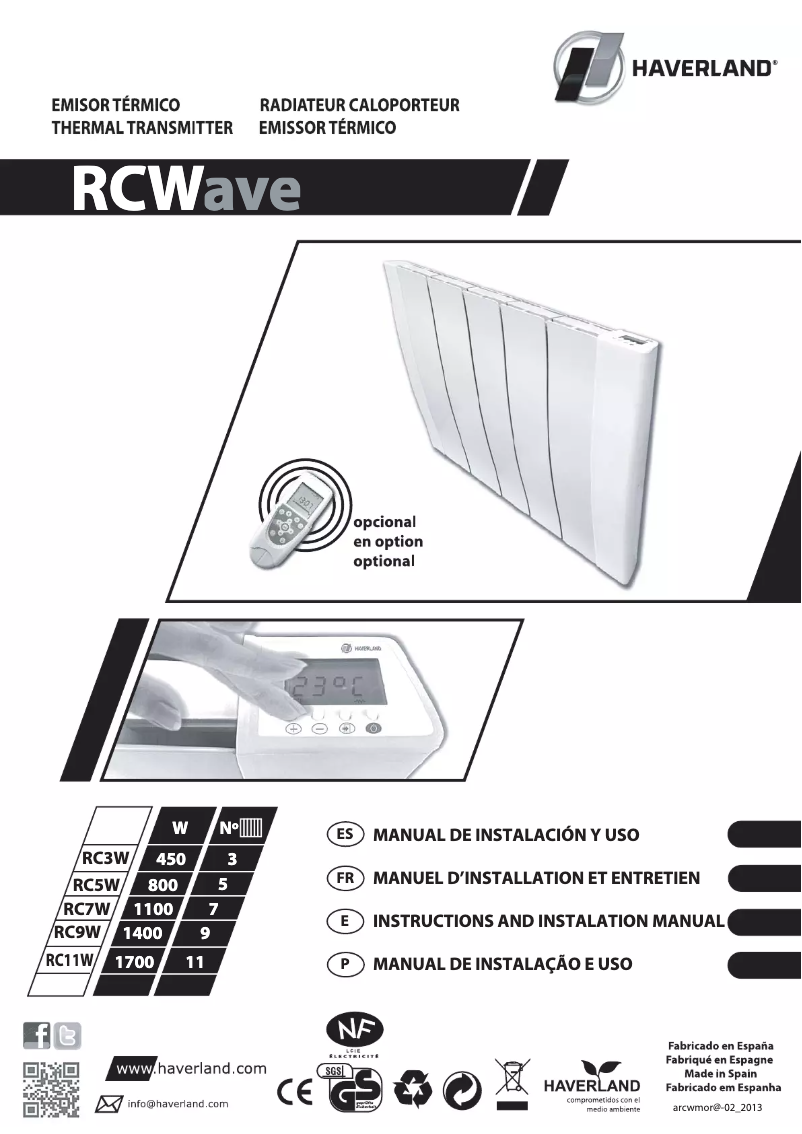 Image de la première page du manuel de l'appareil RC3W