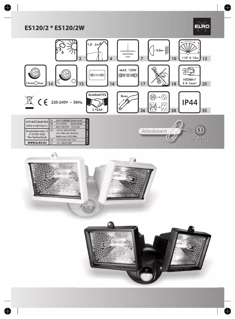 Página 1 del manual Manual de usuario Elro ES120/2