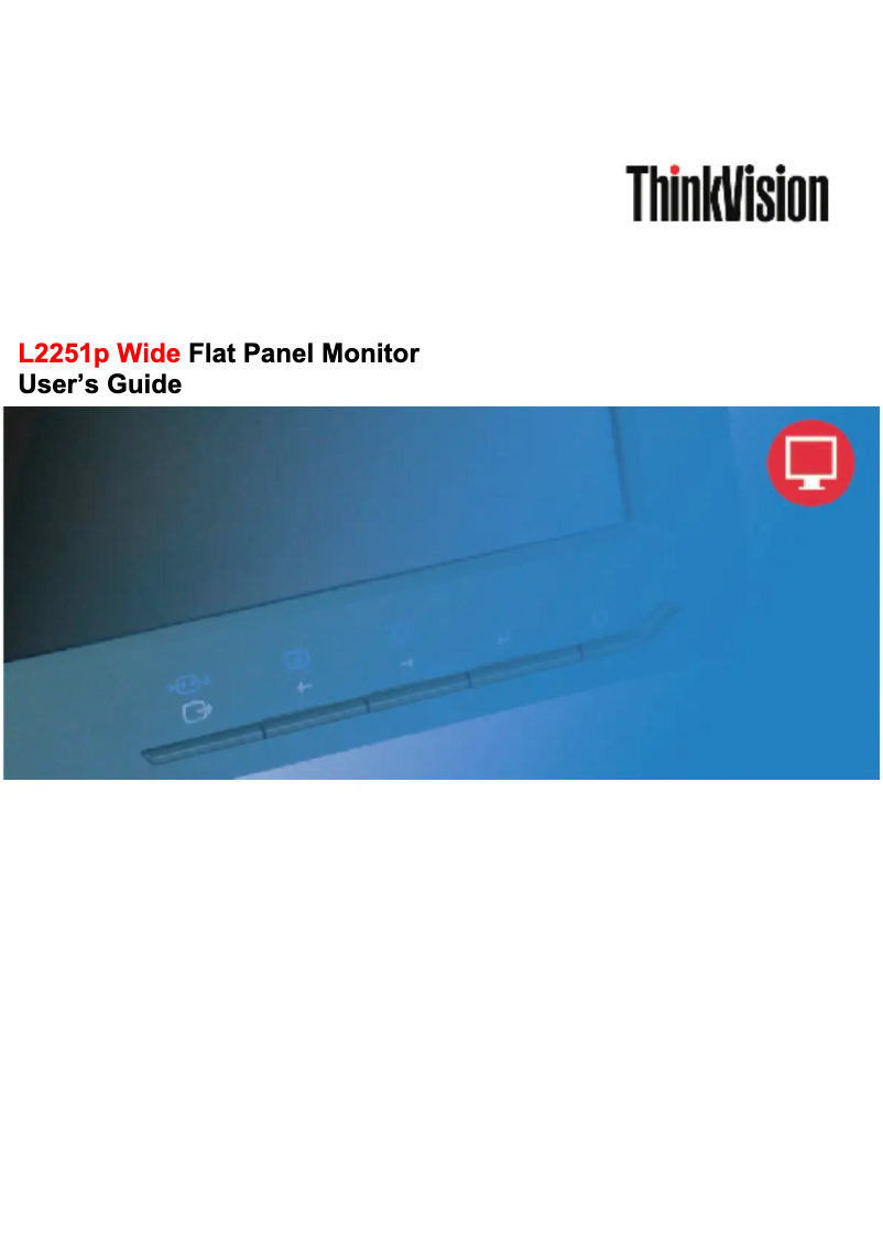 Page 1 de la notice Manuel utilisateur Lenovo ThinkVision L2251p