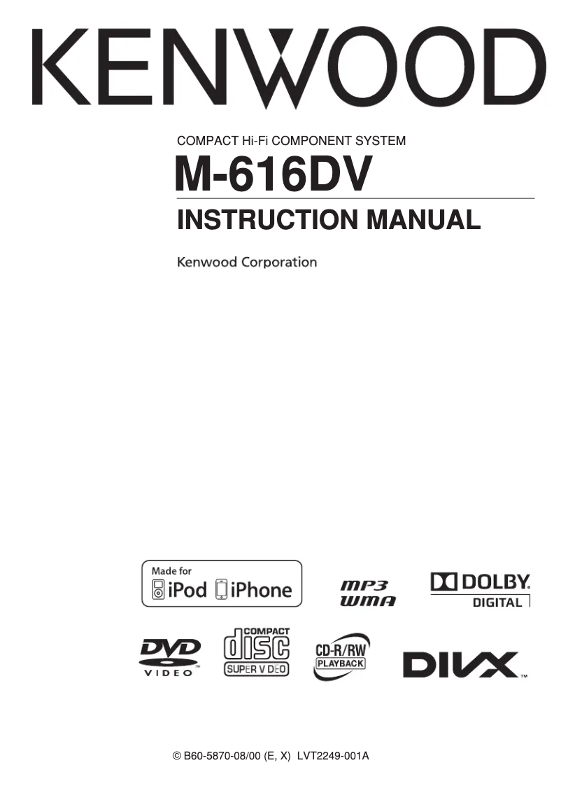 Page 1 de la notice Manuel utilisateur Kenwood M-616DV-W