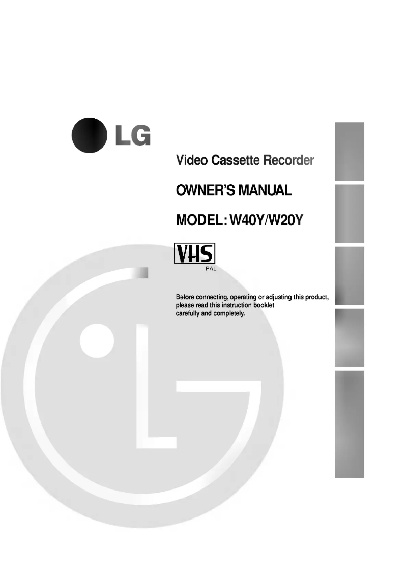 Page 1 of the manual User Manual LG W20Y