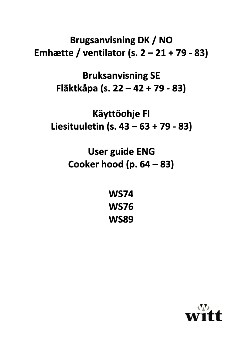 Página 1 del manual Manual de usuario Witt WS76