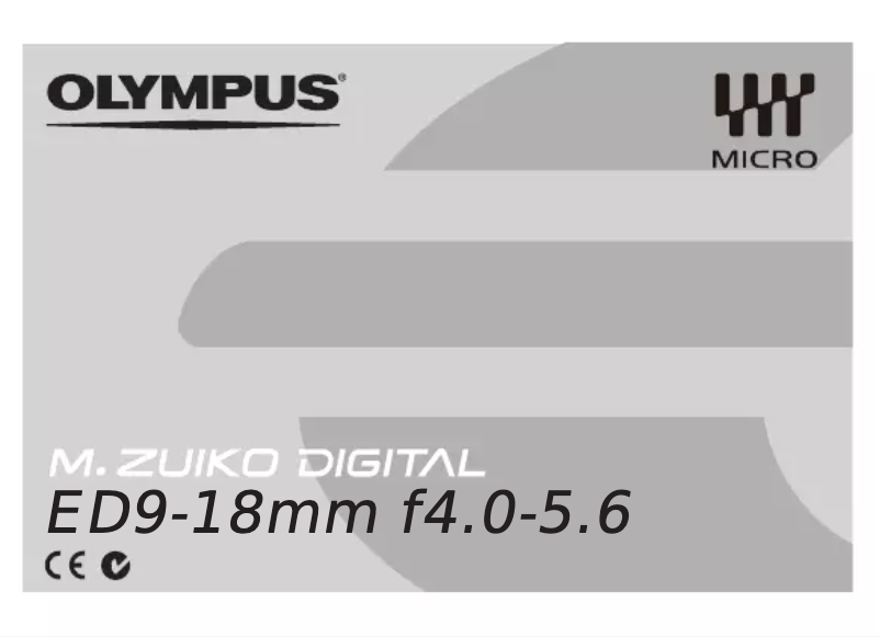 Page 1 de la notice Manuel utilisateur Olympus M.Zuiko Digital ED9-18mm f4.0-5.6