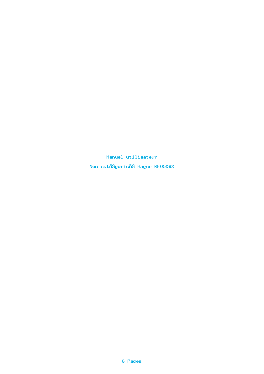 Image de la première page du manuel de l'appareil REQ508X