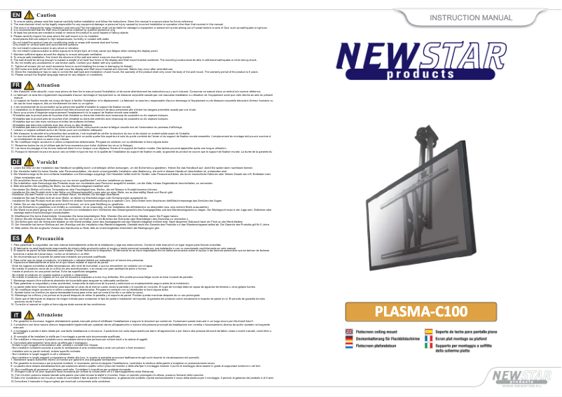 Page 1 de la notice Manuel utilisateur Newstar PLASMA-C100