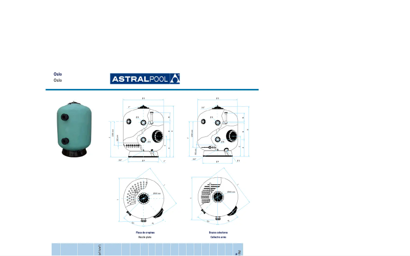 Page 1 of the manual Technical Sheet AstralPool Oslo