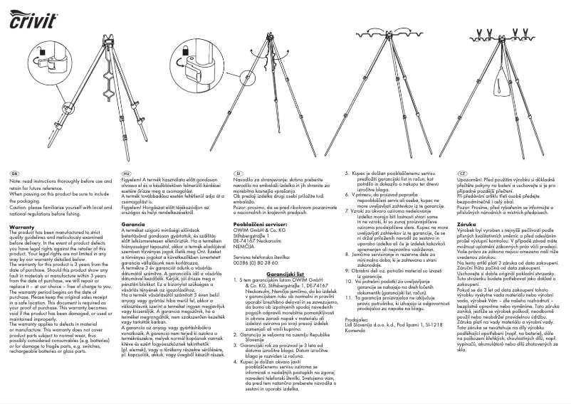 Page 1 de la notice Manuel utilisateur Crivit IAN 292243