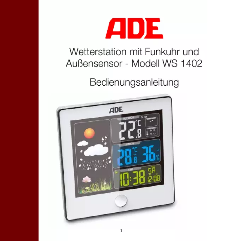 Página 1 del manual Manual de usuario ADE WS 1402