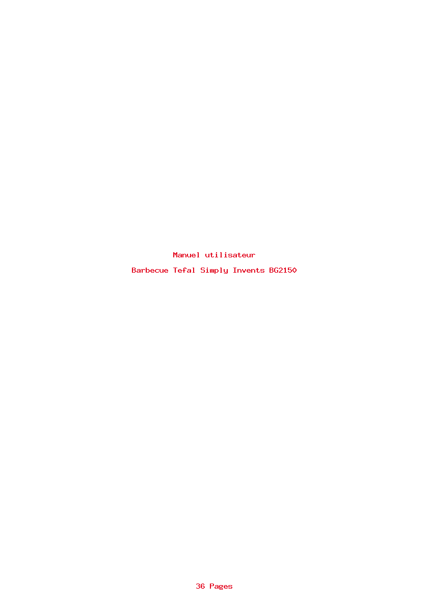 Page 1 de la notice Manuel utilisateur Tefal Simply Invents BG2150