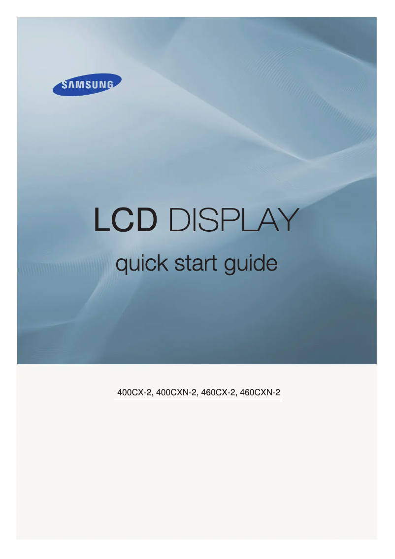 Page 1 de la notice Guide d'installation Samsung 460CXN-2