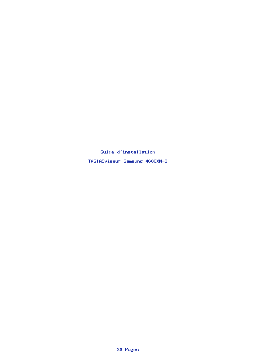 Page 1 de la notice Guide d'installation Samsung 460CXN-2