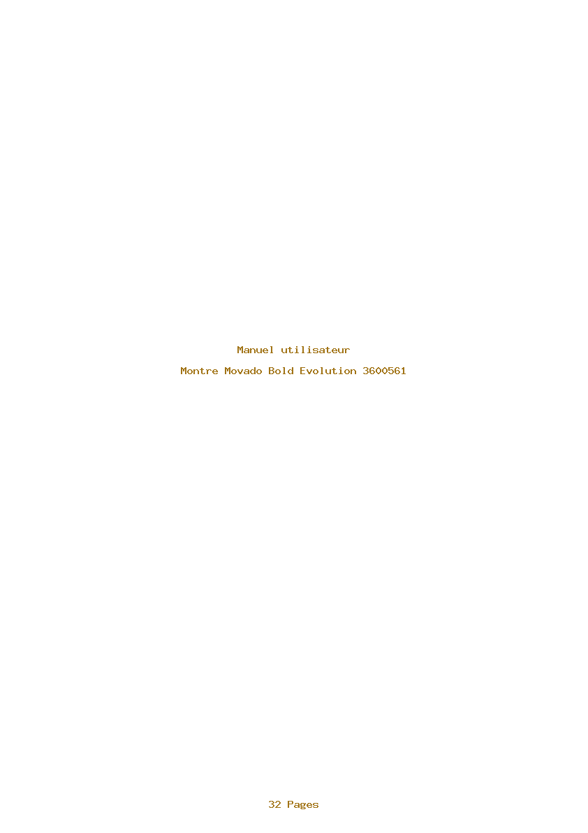 Page 1 de la notice Manuel utilisateur Movado Bold Evolution 3600561