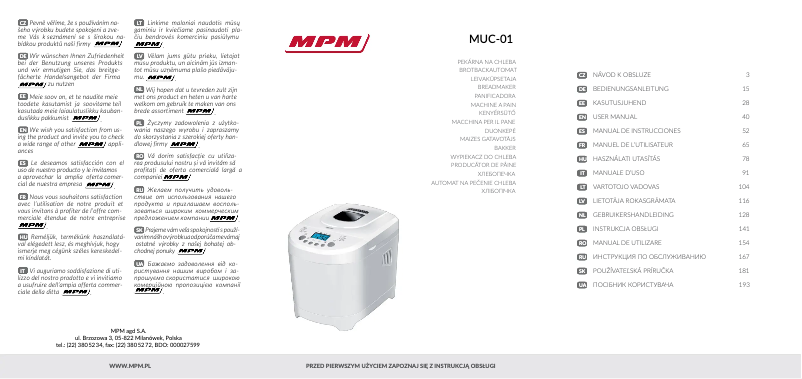 Page 1 de la notice Manuel utilisateur MPM MUC-01